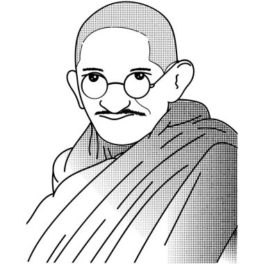 Gandhi Jayanti Özel İllüstrasyon (Simgeler, Typography, Face Illustration, Dekorasyon, Frame) Yüksek Kalite (3000 * 3000)