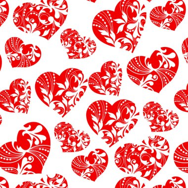 Sevgililer Günü için elle çizilmiş kusursuz desen