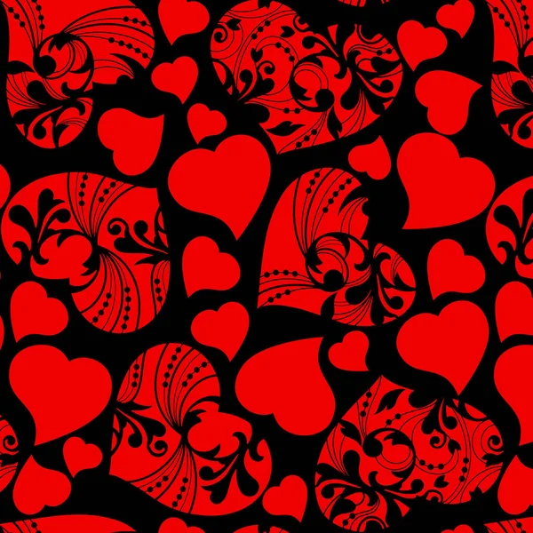 Handgezeichnetes Nahtloses Muster Für Den Valentinstag — Stockvektor