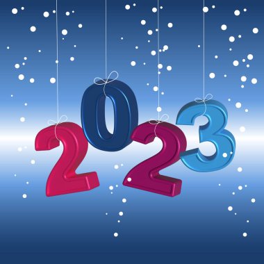 2023 yılbaşı 3D kart