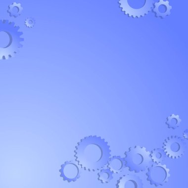 abstract vector gears with blue background