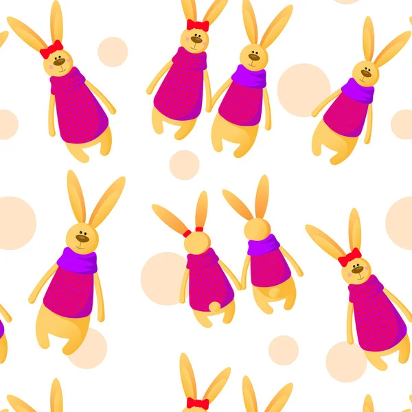 Patrón Infantil Con Conejos Corazón — Archivo Imágenes Vectoriales