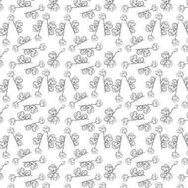 coloring book, pattern with hand drawn flowers