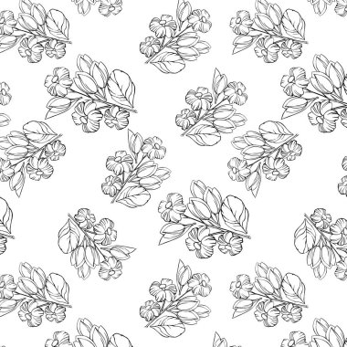 floral pattern with painted flowers