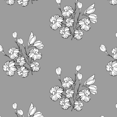 floral pattern with painted flowers