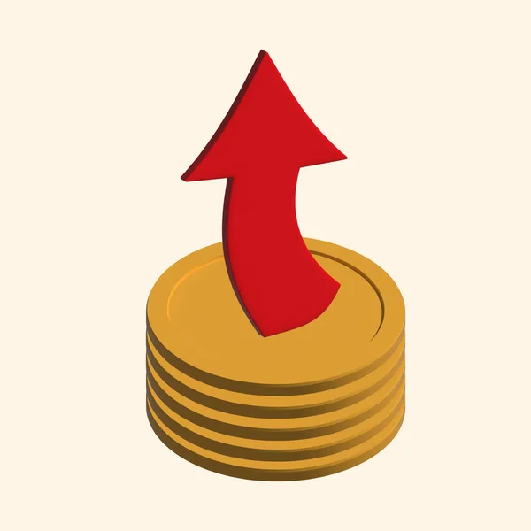 Coins Arrow — Stock Vector