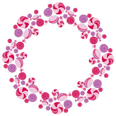 Şekerler ve lolipoplar ile çerçeve