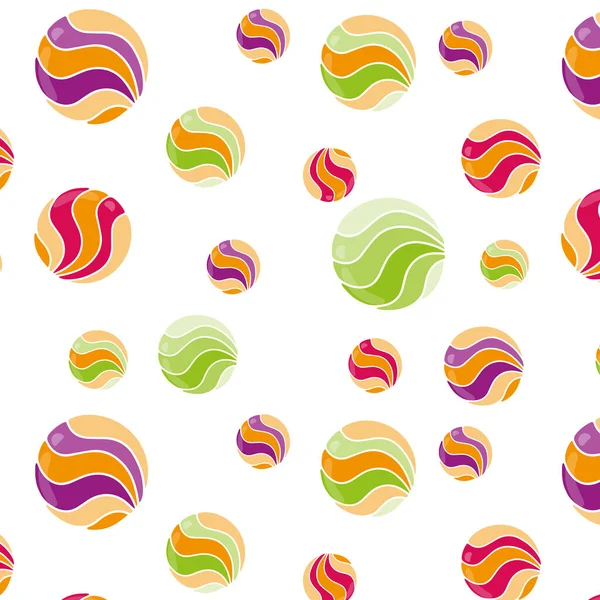 キャンディとロリポップが描かれた明るい甘いパターン — ストックベクタ