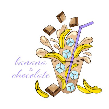 Üzerinde muz suyu olan kartpostal çizmek