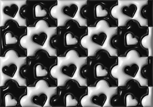 Metal Wallpaper Puzzle Heart — Stock Vector