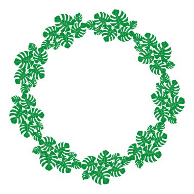 Boyalı canavar yapraklı çerçeve