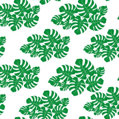 Çizilmiş canavar yapraklarıyla kusursuz desen.