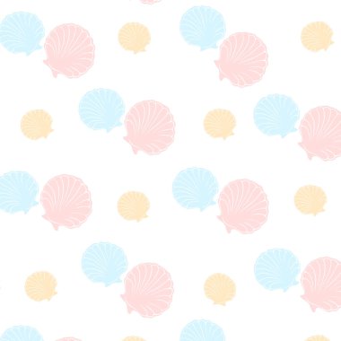 Deniz kabukları boyalı, pürüzsüz bir desen.