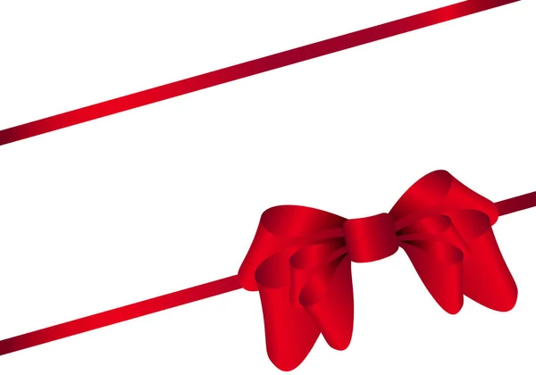ギフト包装のため赤の弓 — ストックベクタ