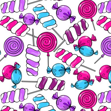 Boyalı şekerlemelerle kusursuz desen