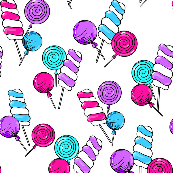 seamless pattern with painted candies
