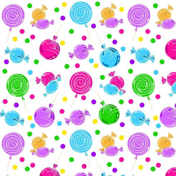 Seamless Pattern Painted Candies — Stock Vector