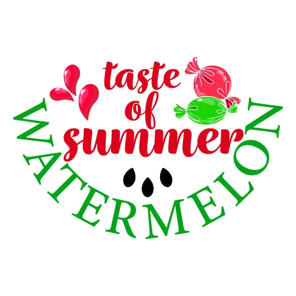 Handgezogene Lutscher Mit Wassermelonengeschmack Geschmack Nach Sommer — Stockvektor