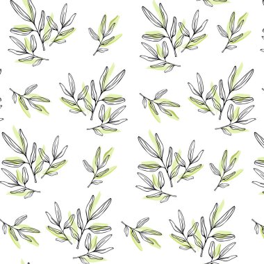 Boyalı yaprakları ile Seamless Modeli