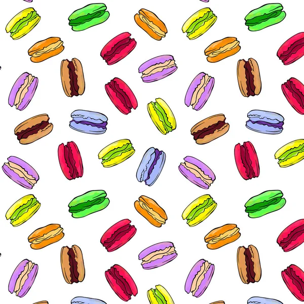 Bright Seamless Pattern Painted Macarons — Stock Vector