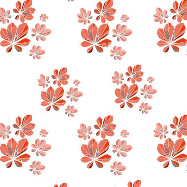 Seamless modeli ile elle çizilmiş sonbahar yaprakları