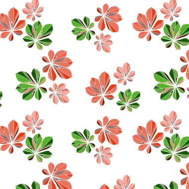 Kestane yaprağıyla çizilmiş desen