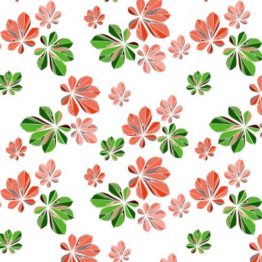 Kestane yaprağıyla çizilmiş desen