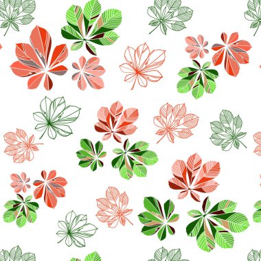 Kestane yaprağıyla çizilmiş desen