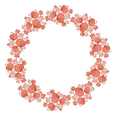 Kabak ve kestane yaprağıyla çizilmiş çerçeve