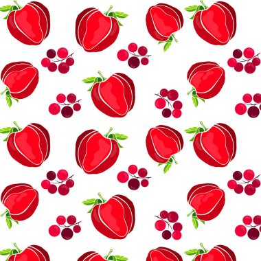 Elle boyanmış çilekli pürüzsüz desen