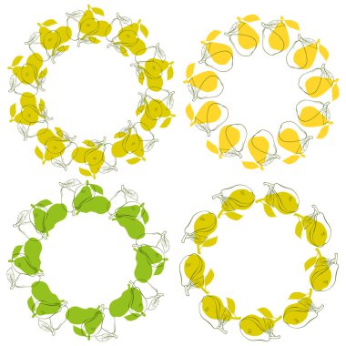 armut boyalı meyve çerçevesi