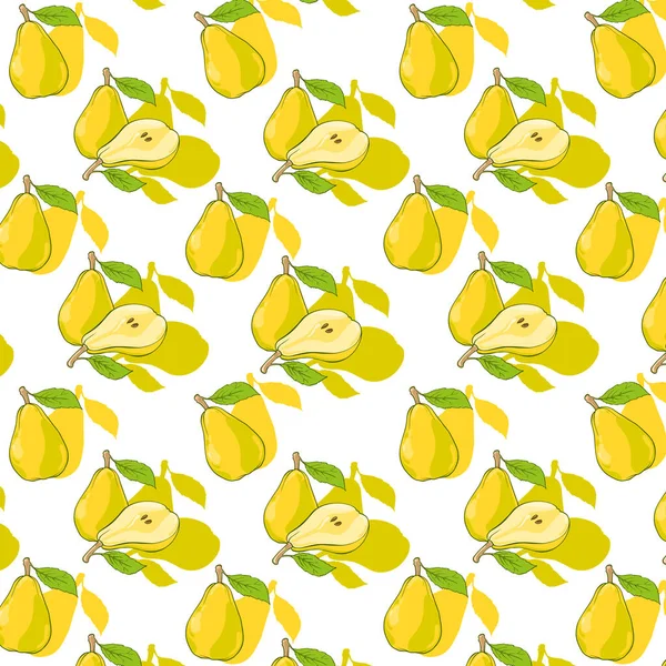 stock vector seamless pattern with painted pears