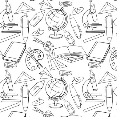 okul malzemeleri seamless modeli 
