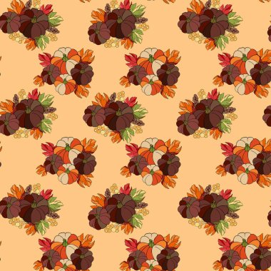 Boyalı balkabaklarıyla kusursuz desen