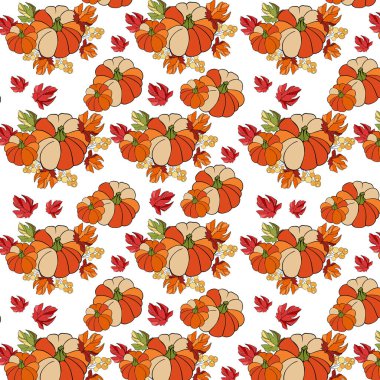 Boyalı balkabaklarıyla kusursuz desen