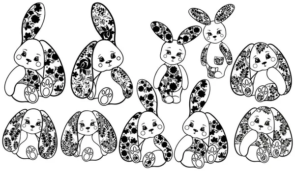 用等高线兔子作画 — 图库矢量图片