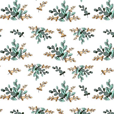 Renkli bitki örtüsüyle kusursuz desen