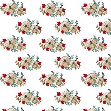 Boyalı balkabaklarıyla kusursuz desen