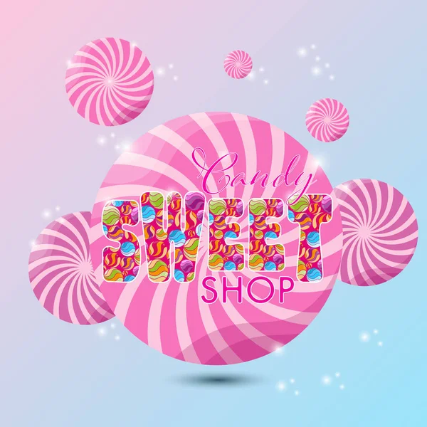 Invitation Sweet Candy Shop — Stock Vector