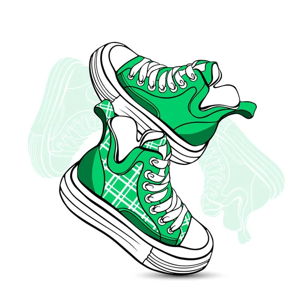 Ilustración Vectorial Unas Zapatillas — Vector de stock