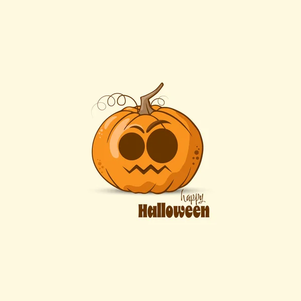 Felice Biglietto Auguri Halloween Con Zucca Carina Occhi Personaggio Dei — Vettoriale Stock