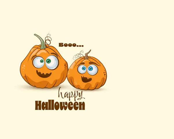 Feliz Tarjeta Halloween Con Lindo Personaje Dibujos Animados — Vector de stock