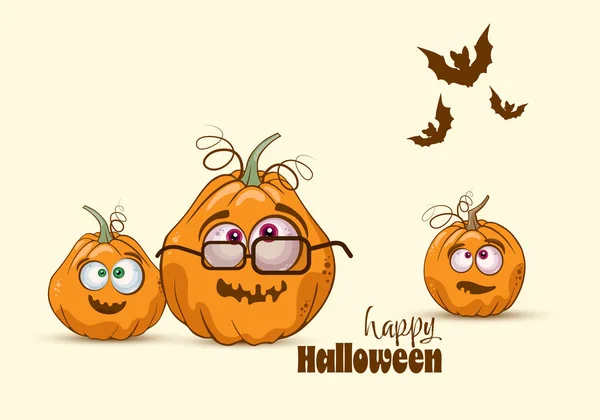 Poster Halloween Con Zucche Caramelle — Vettoriale Stock