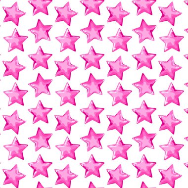 Barbie ve yıldızların yazılı olduğu desen