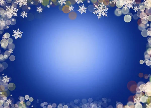 Moldura Natal Com Flocos Neve Fundo Natal — Fotografia de Stock