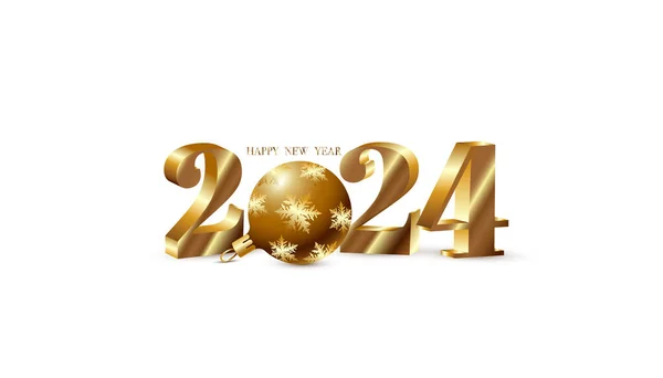 Happy New Year Text Golden Foil Balloon — Stock Vector