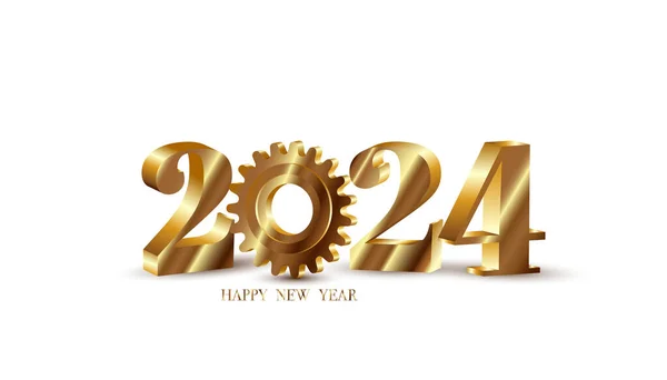 Año Nuevo Número Oro Texto — Vector de stock