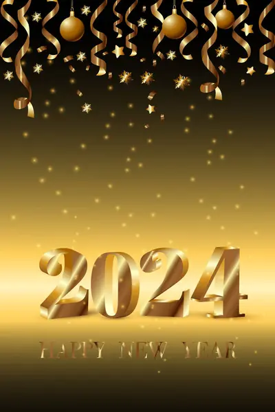Ευτυχισμένο Νέο Έτος Κάρτα Διανυσματική Απεικόνιση Σχέδιο Ευχετήριων Καρτών Διακοπών — Διανυσματικό Αρχείο