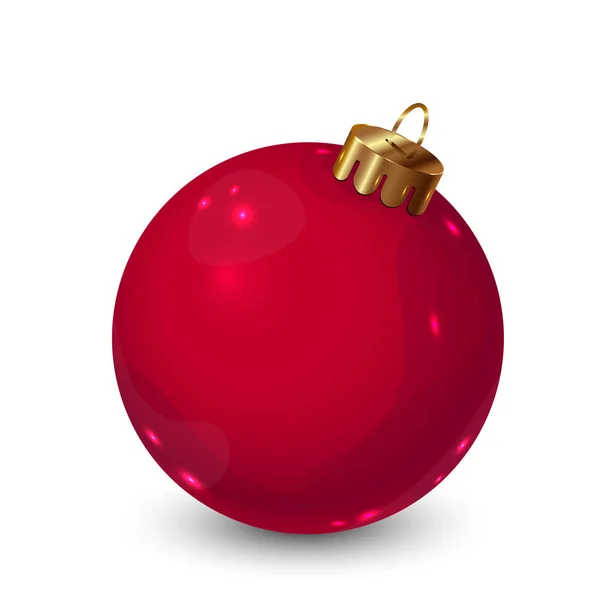 Vector Ilustración Decoración Navidad Bola Roja Aislada Sobre Fondo Blanco — Vector de stock