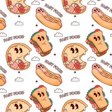  Sosisli sandviç, pizza ve sosisli sandviçle kusursuz bir düzen.